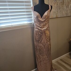 Elegant Sequin Wedding Dress in Pink